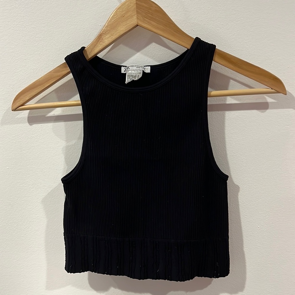 Zara black seamless crop top/ tank top